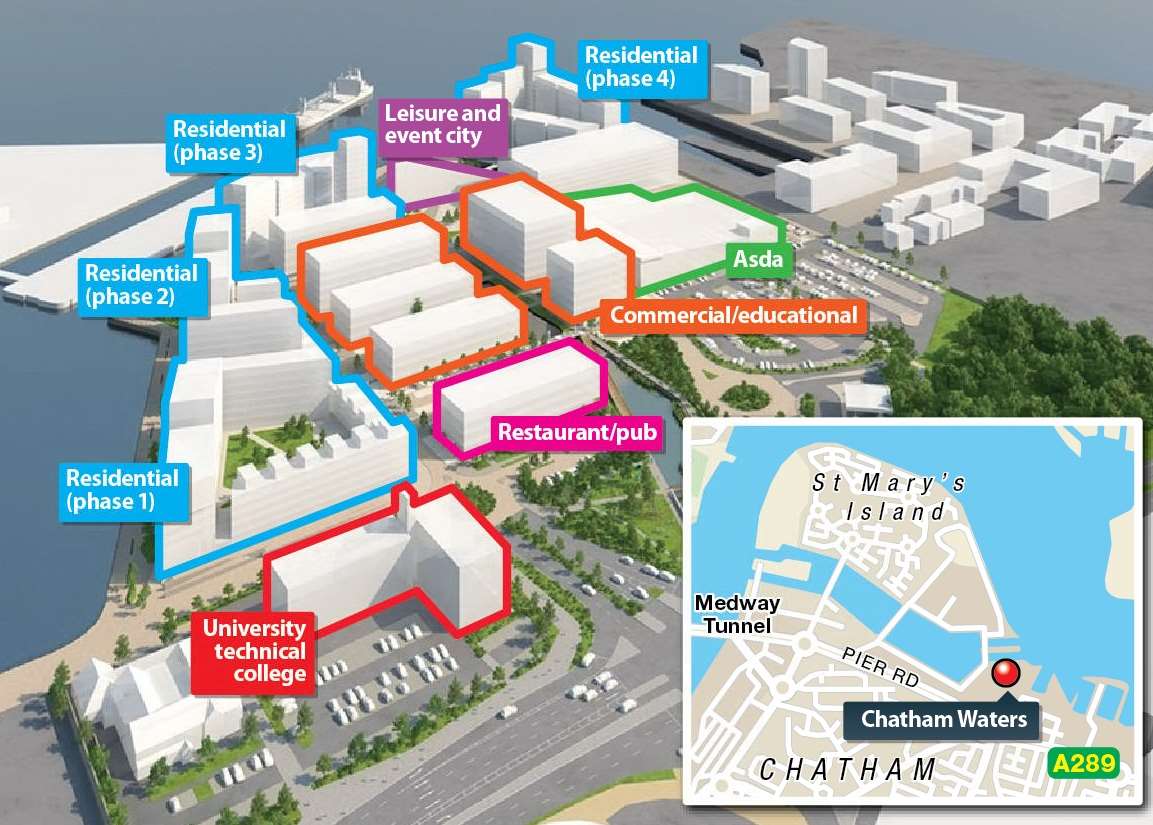 The original plans for the Chatham Waters development