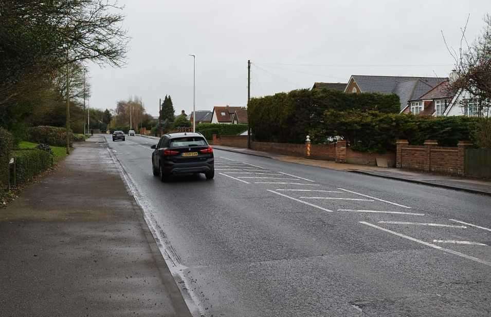John Mayne says this stretch of Maidstone Road should get a traffic island to stop people speeding and overtaking. Picture: John Mayne