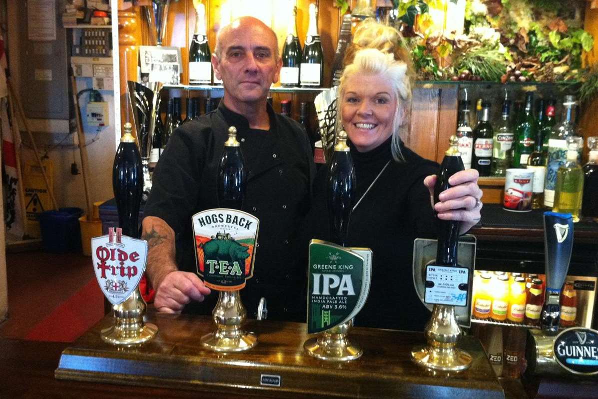 Steve Thomas and Sue Bishop, landlords of the Cock Horse Inn in Detling