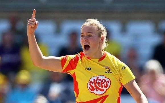 Seam bowler Alexa Stonehouse, who came through the ranks at Whitstable CC, in action at this year's Hundred competition for Trent Rockets. Picture: Getty Images