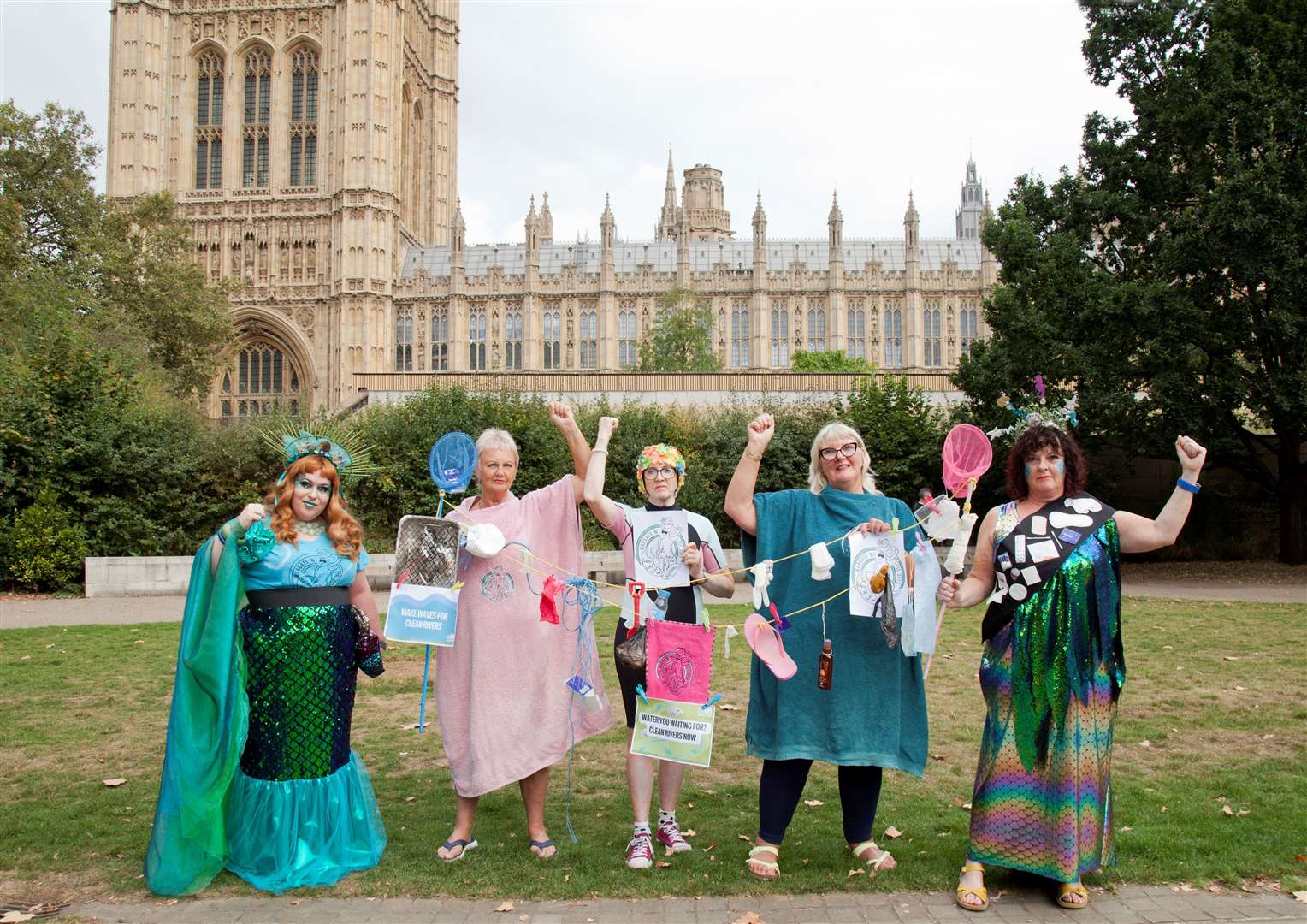 The Margate Women's Institute campaigning against sewage in Westminster. Picture: Holly Revell