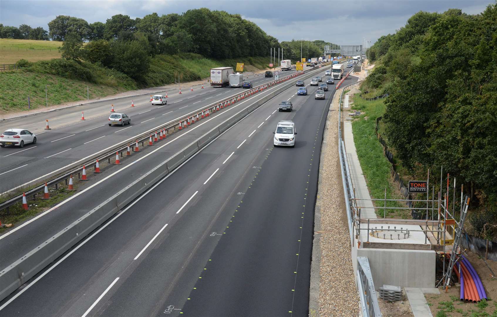 The M20 motorway near Ryarsh. Picture: Chris Davey