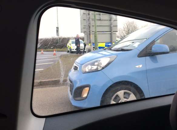 Police blocking the Medway Tunnel. Picture: James Gillham