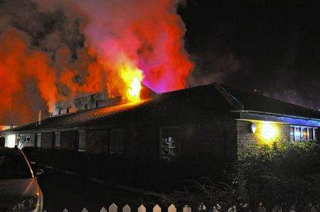 Sturry library on fire. Picture: Michael Collins