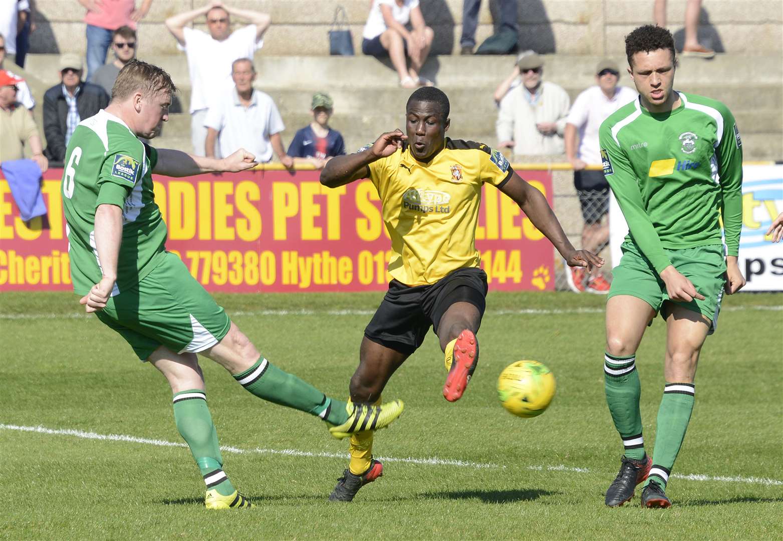 Folkestone will look to Ade Yusuff for goals against Bognor Picture: Paul Amos