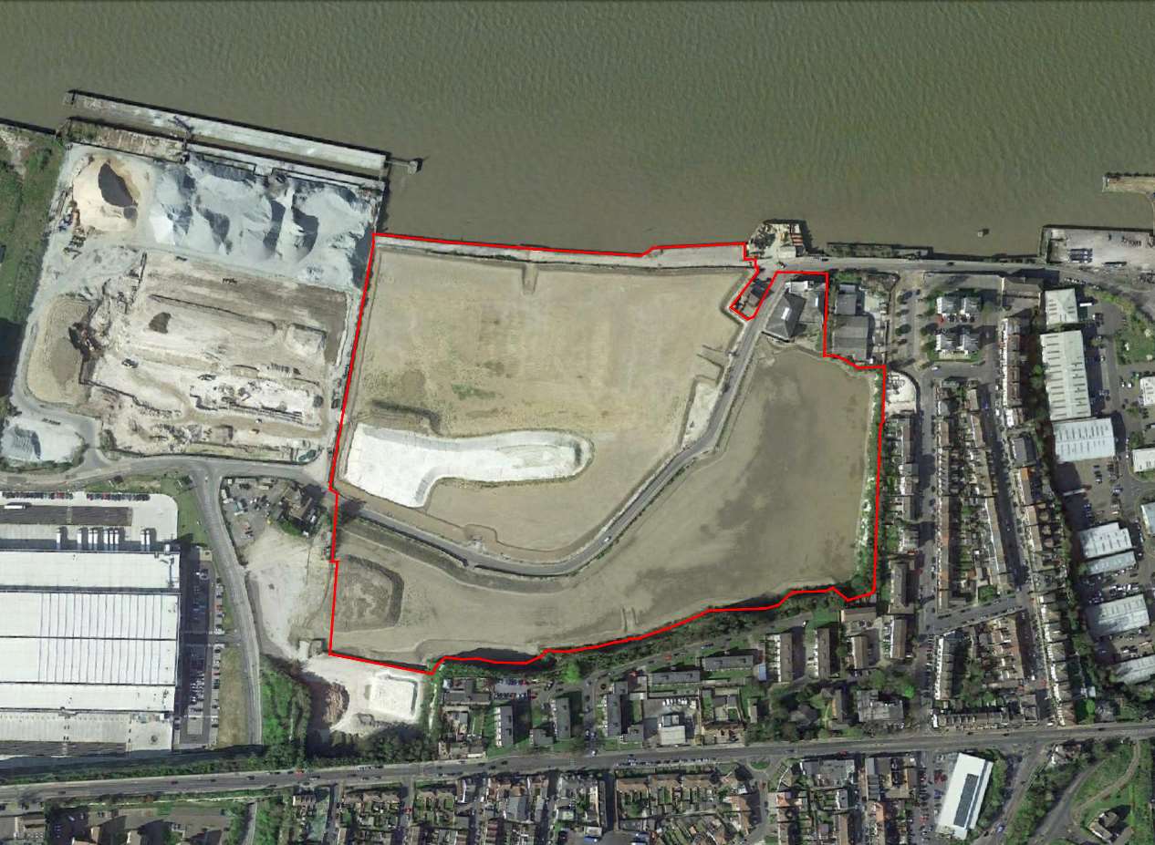 A satelite view of the proposed area. Picture taken from the Ebbsfleet Developement Corporation website.