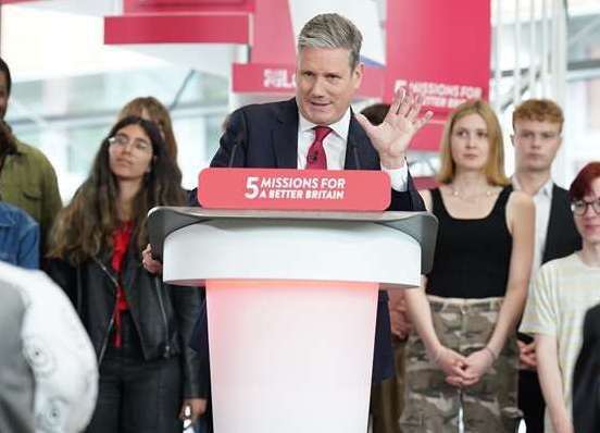 Keir Starmer was interrupted as he gave a speech in Gillingham. Picture: PA/Stefan Rousseau