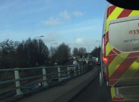 Motorists were at at standstill on Maidstone Road.