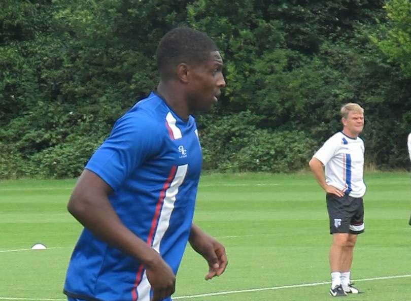 Gills loan signing Kortney Hause in training Picture: Gillingham FC