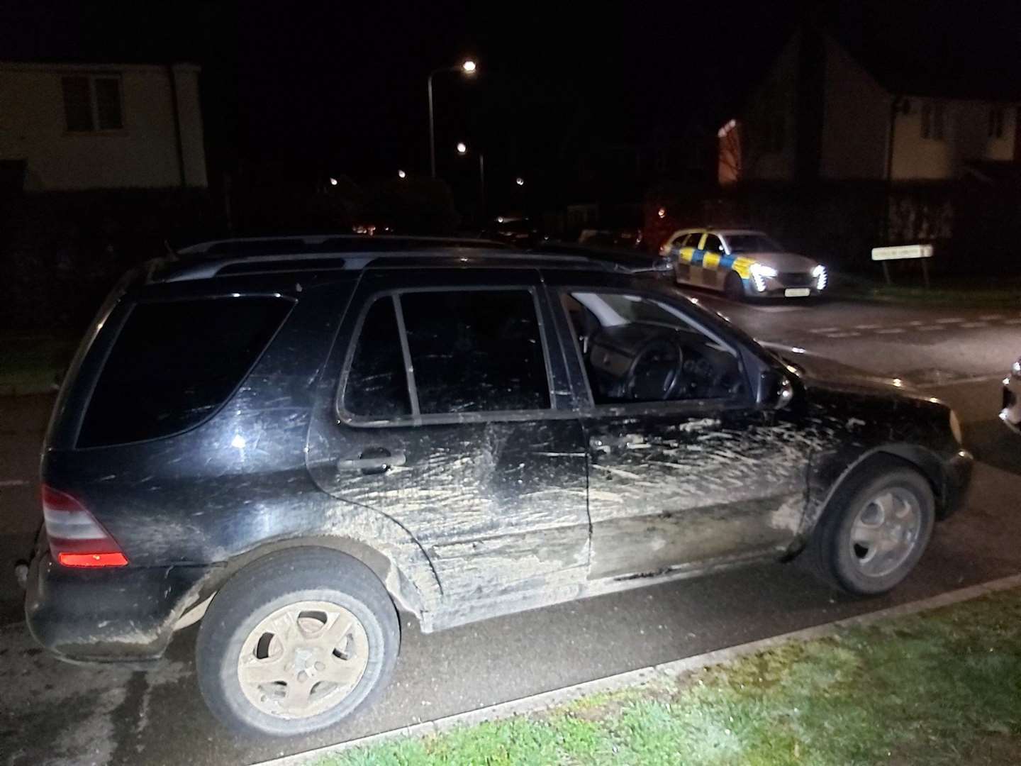 The car was covered in dirt and said to be in a dangerous condition. Picture: Kent Police