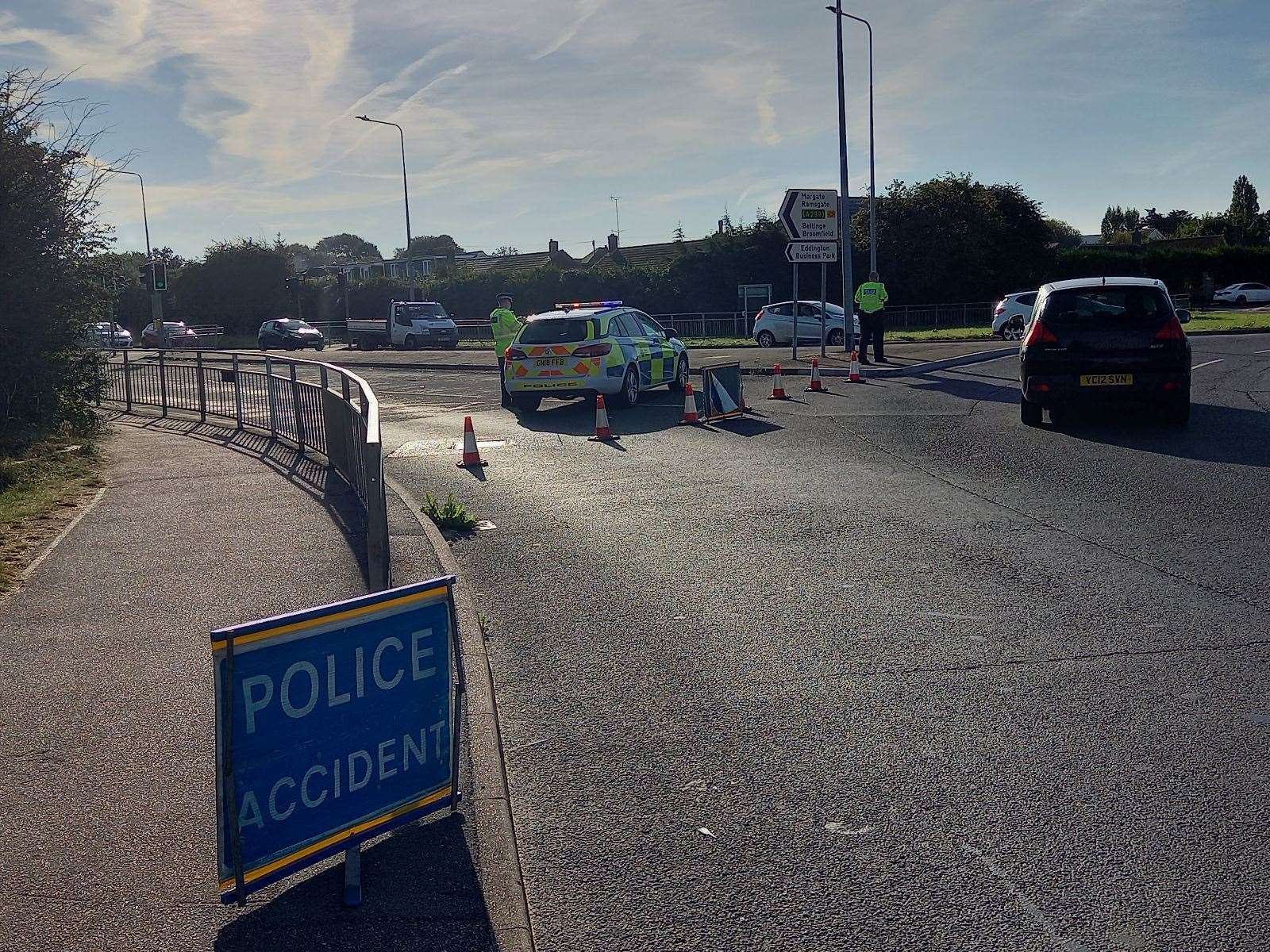 There road was closed off at Greenhill roundabout after the crash