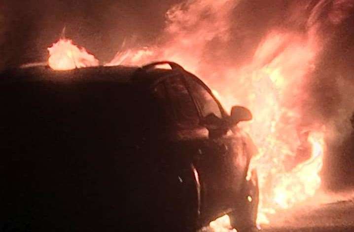 Two cars were set on fire in Ramsgate. Picture: Simon Valentine