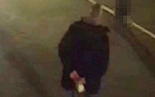 Maloney was caught with the bottle on CCTV. Photo: Kent Police