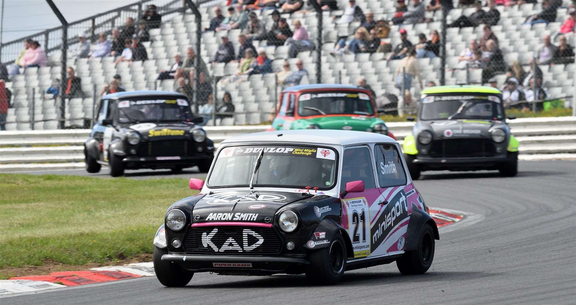 Aaron Smith, from Aylesford, finished fourth in the first Mini Miglia race but crashed out on the first lap in race two. Picture: Simon Hildrew
