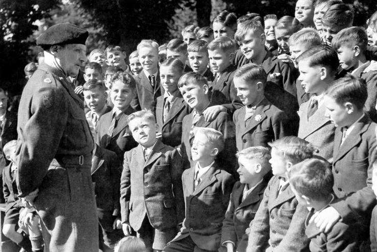 A group of the boys meet war hero Field Marshal Montgomery who was a patron at Farningham.
