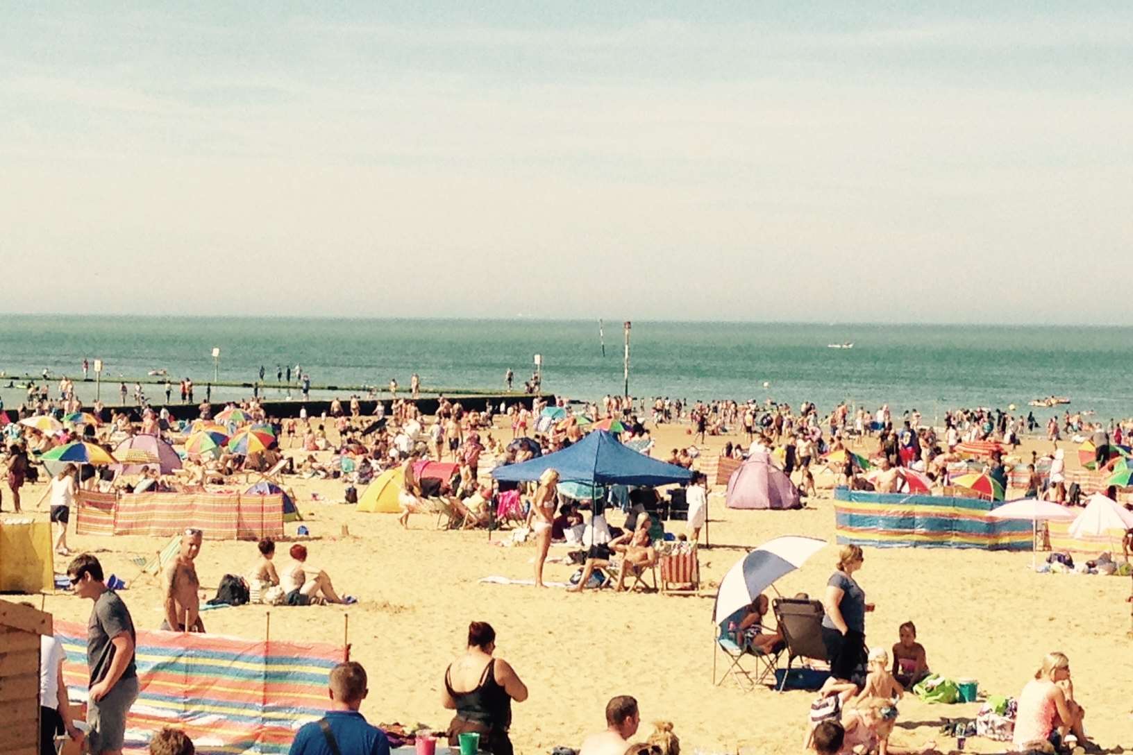 The packed beach at Margate