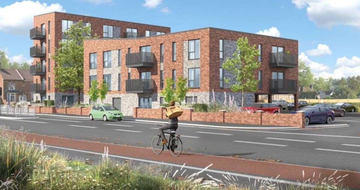 How the proposed flats on Beaver Road at the site of the Ashford International Sports and Social Club could look Picture: On Architecture