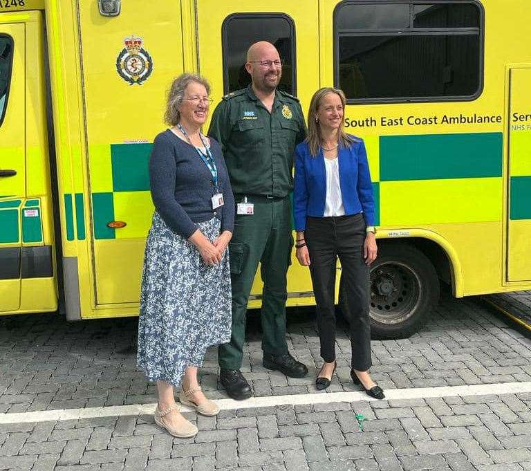 MP Helen Whately praised paramedics for helping her after suffering a broken ankle in a crash on the A252 near Chilham just 48 hours after meeting crews on a visit. Picture: Helen Whately