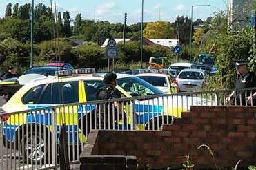 A road in Darenth was shut for eight hours during a police stand-off. Picture: Oli Horwood