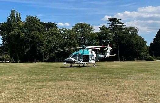 An air ambulance has been spotted near Ufton Lane, Sittingbourne Picture: Samuel Jones