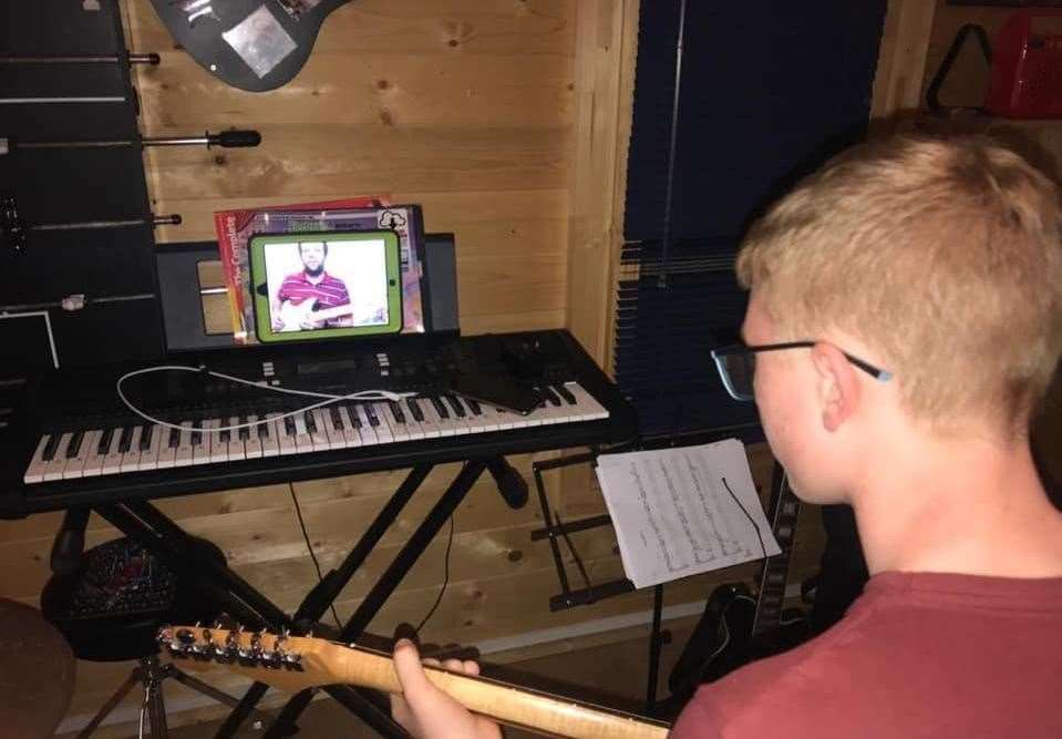 One of Steve's pupils having a remote lesson