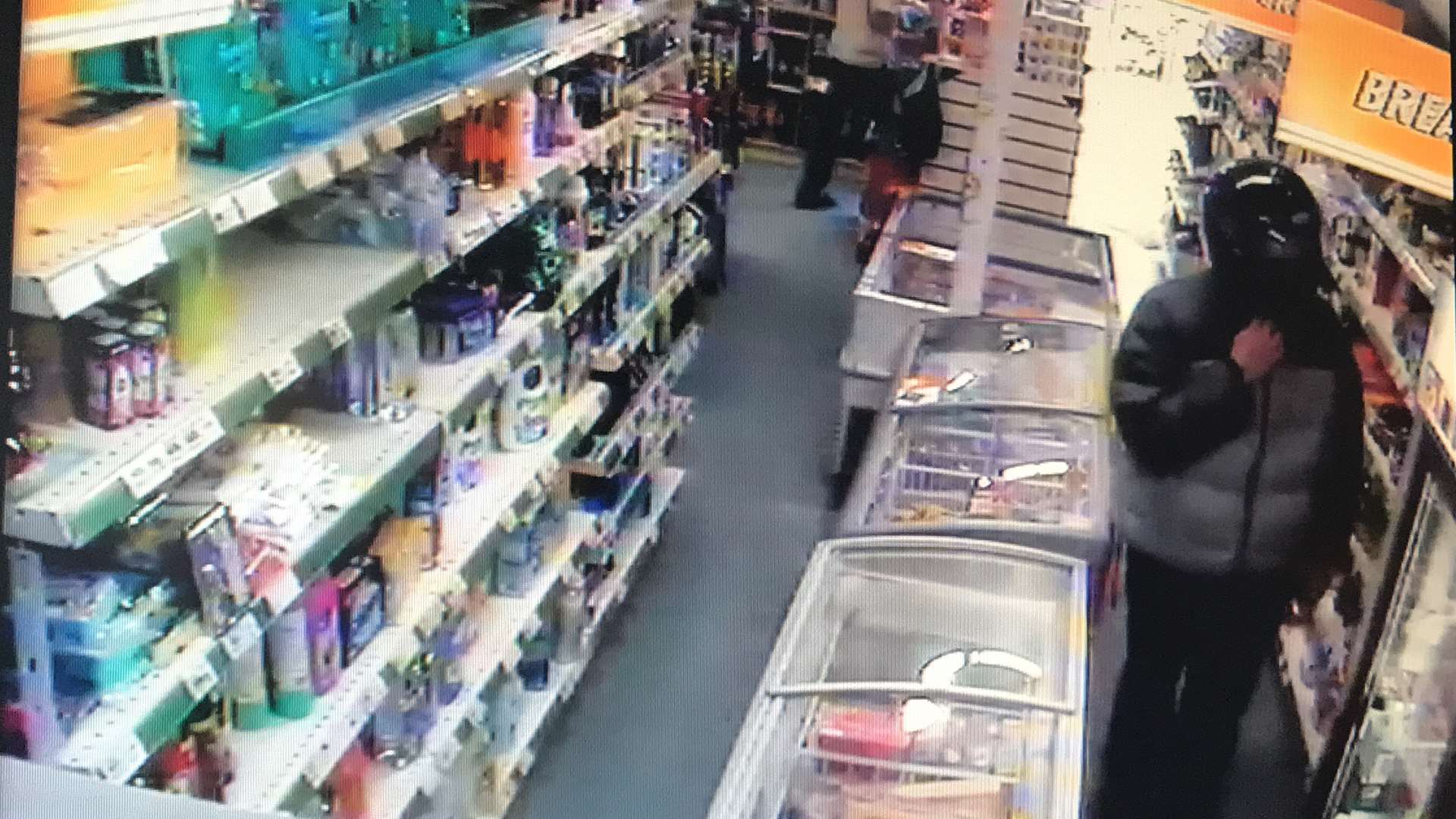 CCTV from Chartham Post office of the distinctive man who's raided four shops
