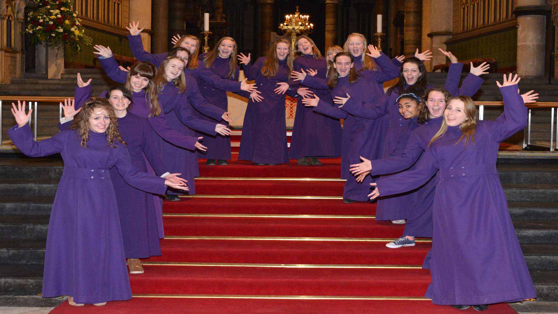 The new girls' choir at Canterbury Cathedral