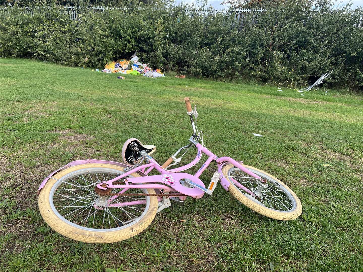 A bike left by travellers on St Gregory's Crescent recreational ground. Picture: Megan Carr