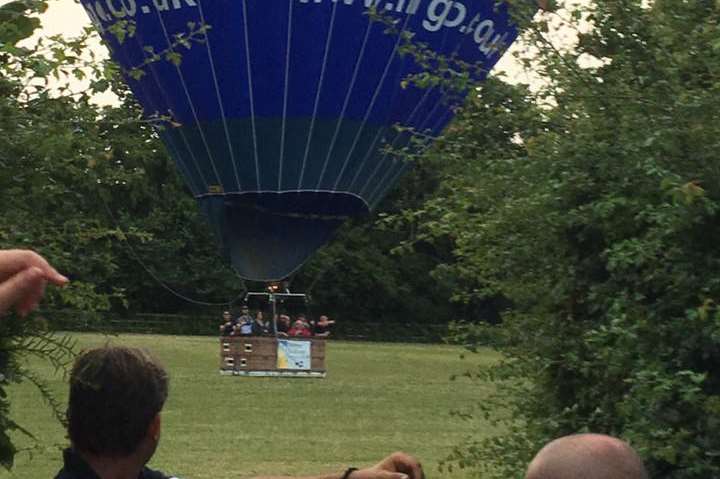 The balloon landed at Godinton Primary School. Picture by Lisa Amey