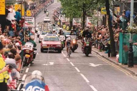 CROWD PULLER: Scene of the Tour de France in Tunbridge Wells in 1994. Picture: PAUL DENNIS