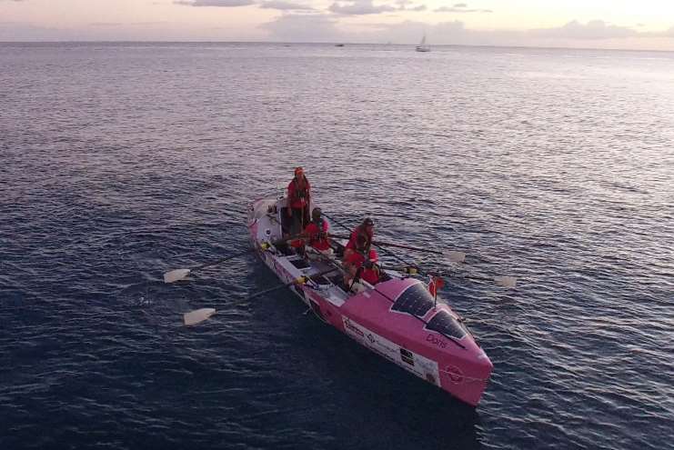 Losing sight of shore, Doris the pink rowing boat