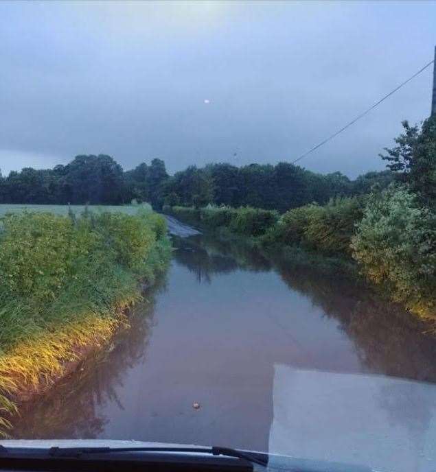 Wouldham Road has flooded between Wouldham and Borstal. Picture: Ann-Marie Church (12134242)