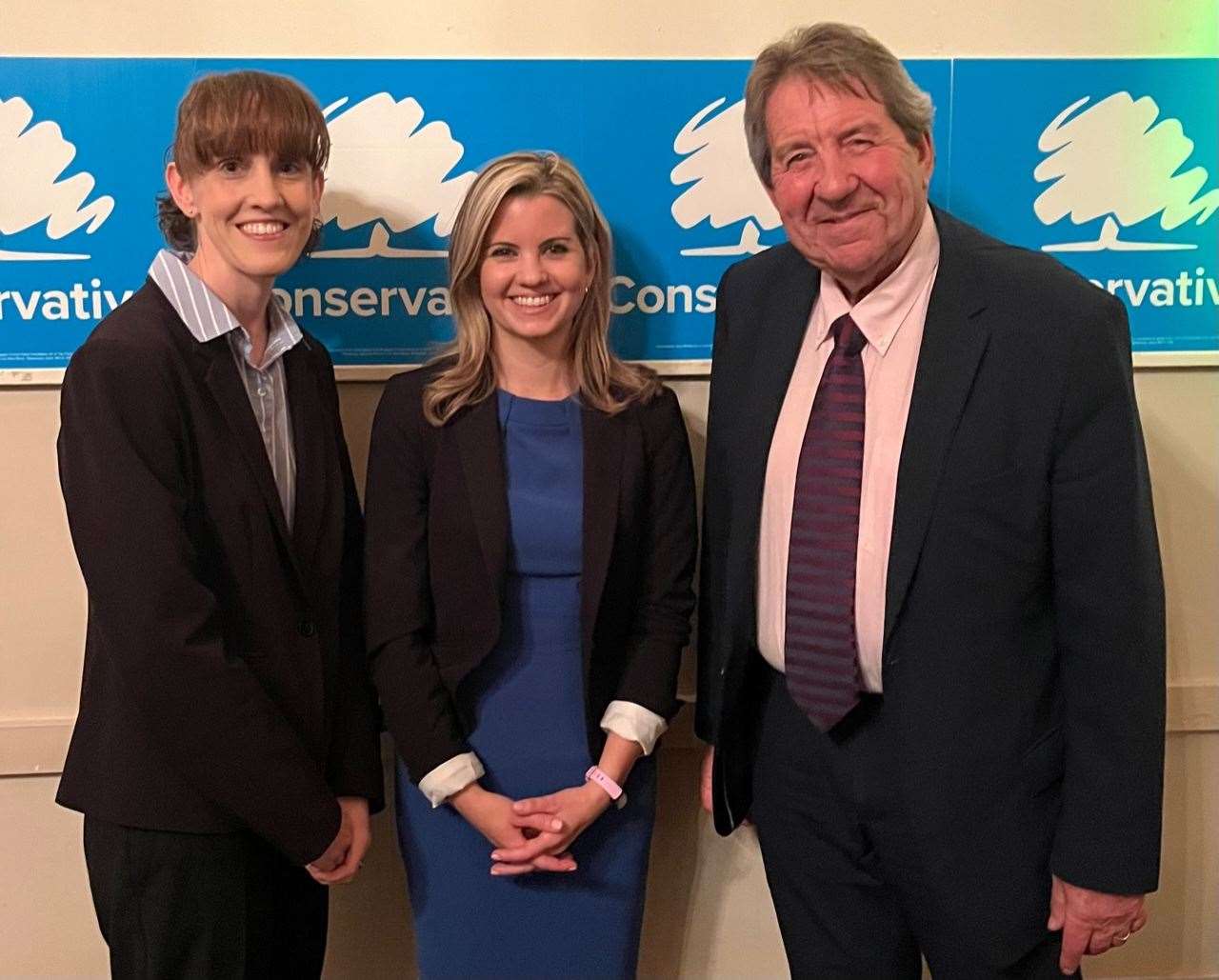 Jess McMahon (left), Aisha Cuthbert (centre) and Gordon Henderson (right). Picture: Sittingbourne and Sheppey Conservatives