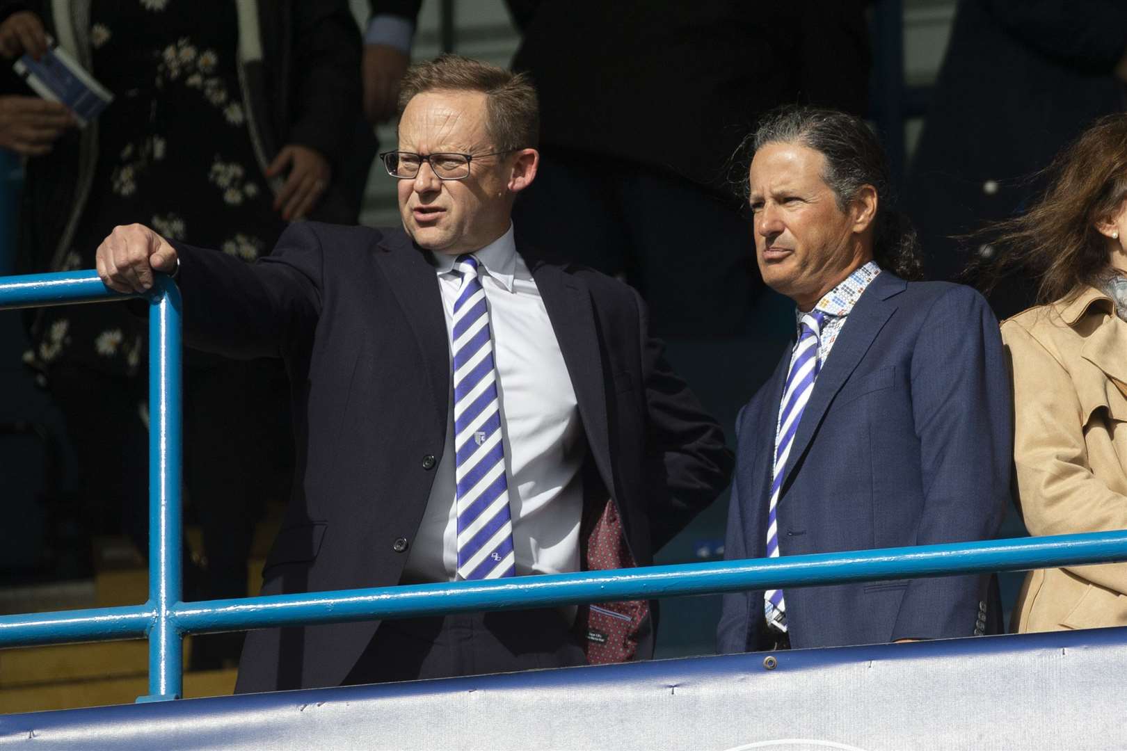 Gillingham's Paul Fisher and owner Brad Galinson have met with Chats boss Kevin Hake as they seek to maintain healthy relations
