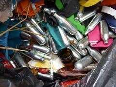Thousands of laughing gas cannisters were seized. Stock picture