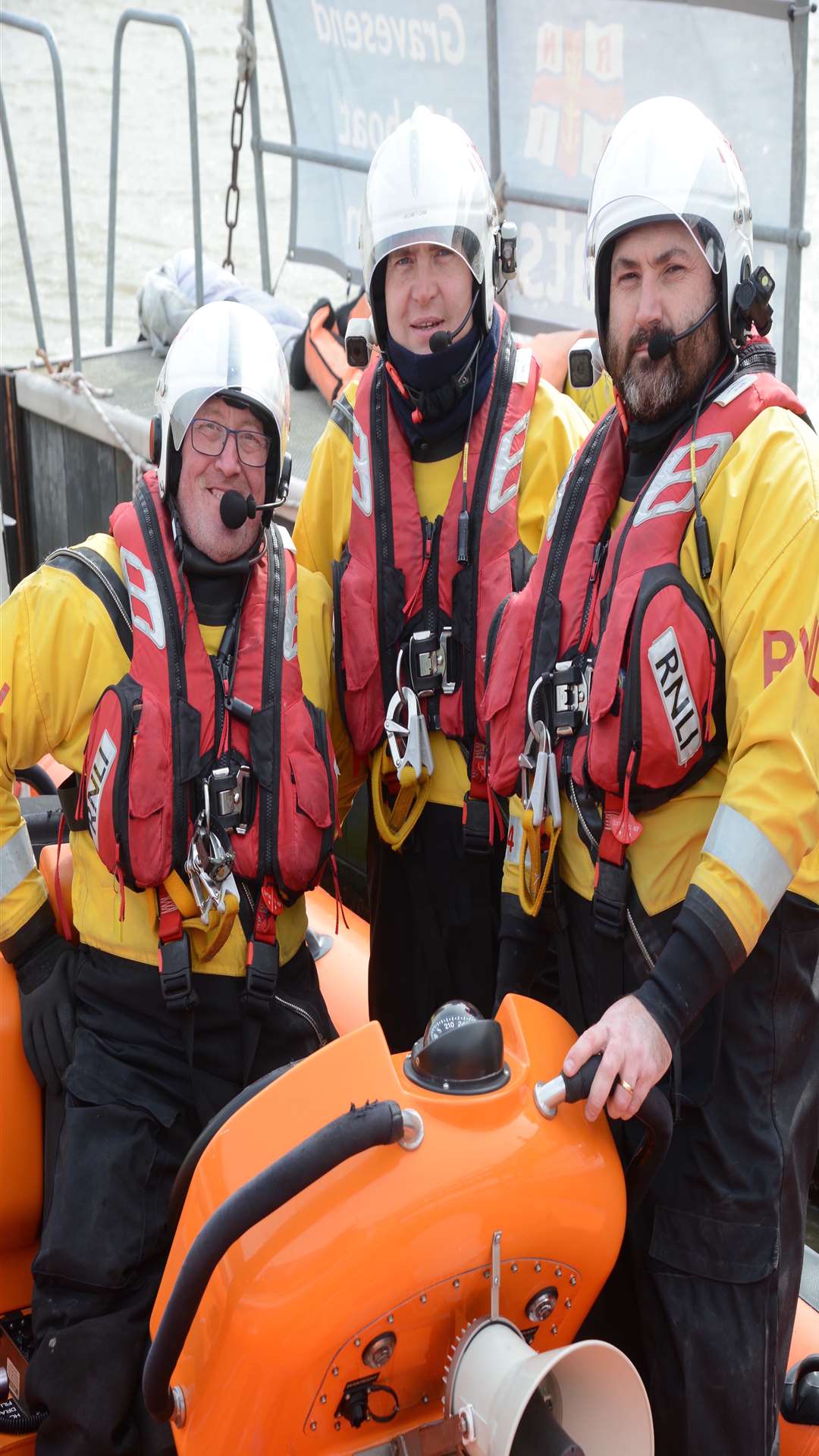 Volunteer crew members Peter Birthright, Stewart Challis and Alan Carr