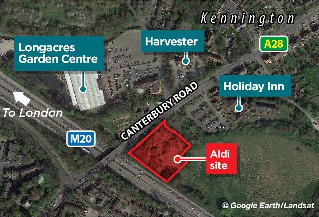 Where the new Aldi will be built in Canterbury Road, Kennington