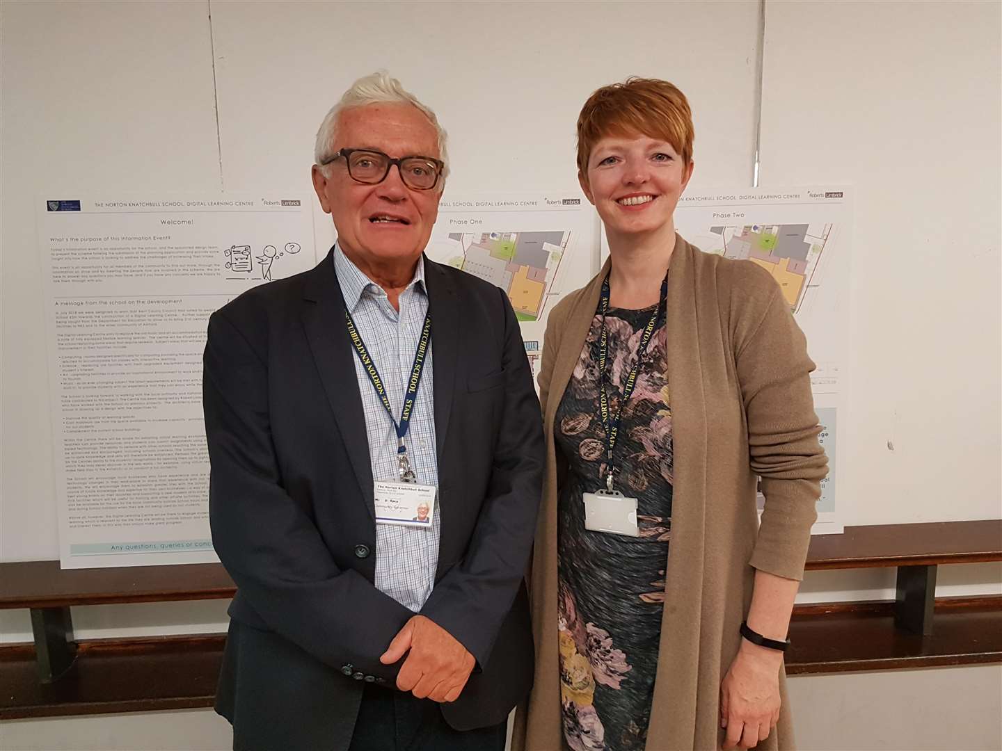 Head of the Board of Governors David Race joined head teacher Susanne Staab at the project's public consultation last month