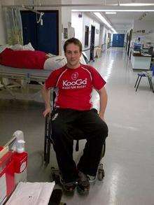 Army captain Tom Hughes is recovering in Stoke Mandeville Hospital