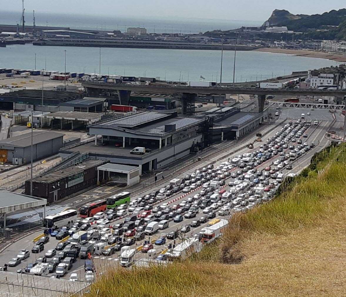 Queues at the Port of Dover last summer