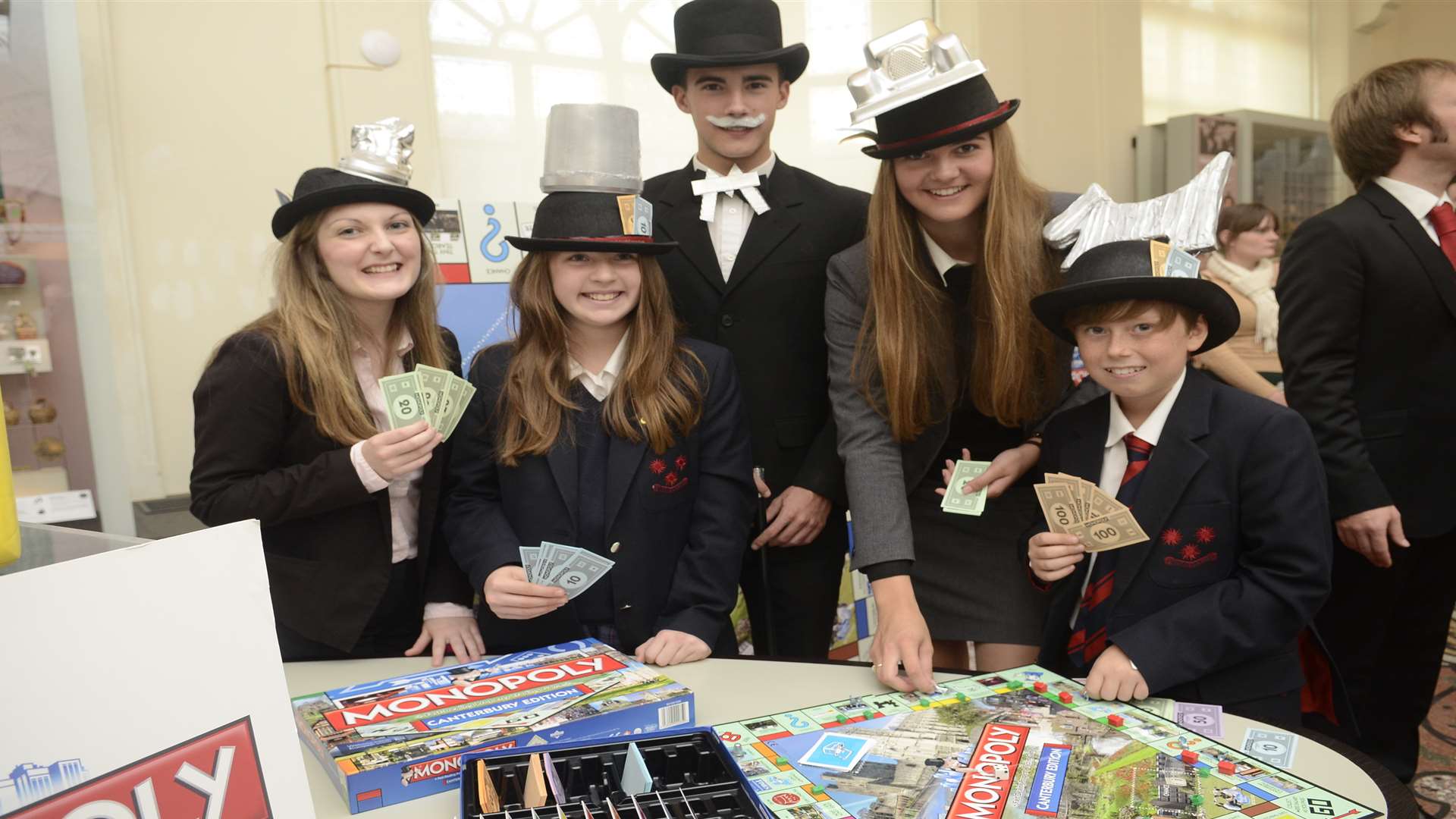 School pupils at the launch of the Canterbury Monopoly board in October