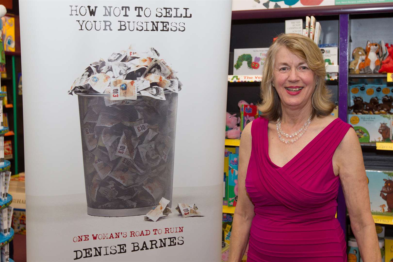 Denise Barnes at a book signing event in Waterstone's, Tunbridge Wells