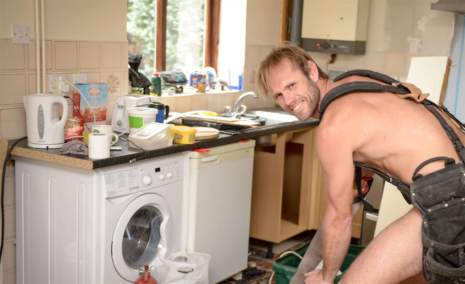 Rob Jenner working at his Eccles home