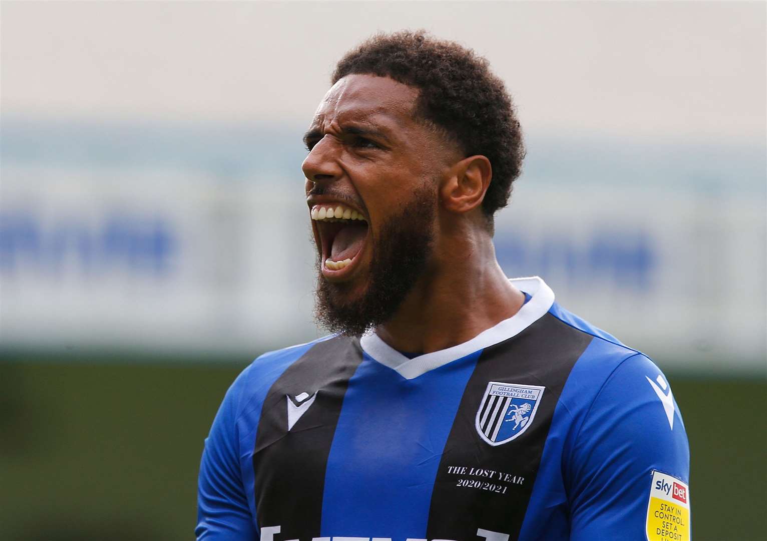 Gillingham forward Vadaine Oliver - missed a number of good chances at Bolton on Saturday. Picture: Andy Jones