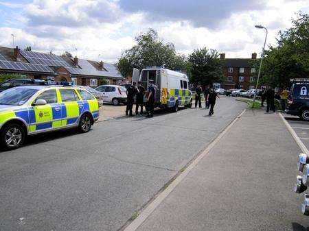 Police raid at Godfrey Walk, South Ashford