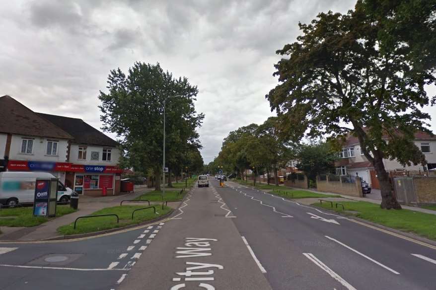 City Way, Rochester, where an elderly man was knocked over. Picture: Google Streetview