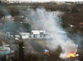 A known fly-tipping site on fire. Pic: @amyalisha