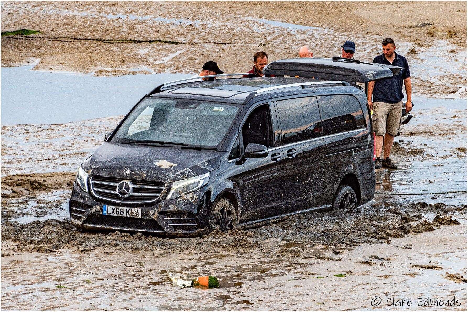 The van became stuck in Folkestone Harbour. Photo credit: Clare Edmonds