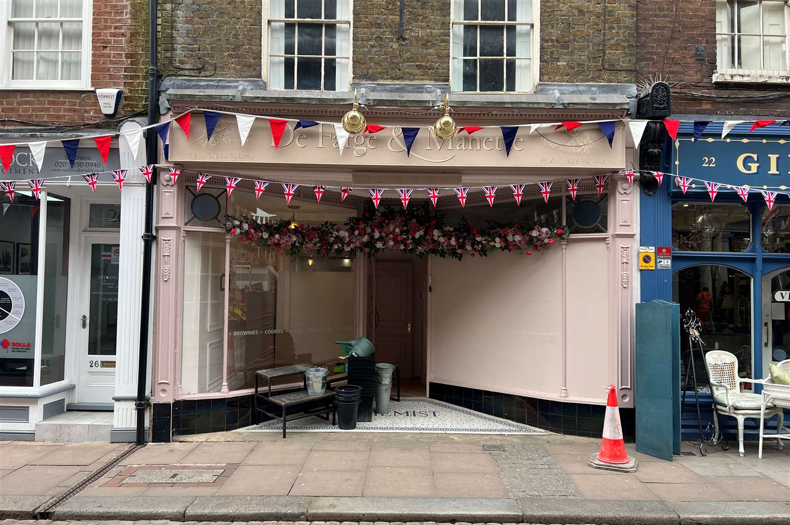 Shops in Rochester High Street are being transformed for Netflix filming. Picture: Megan Carr