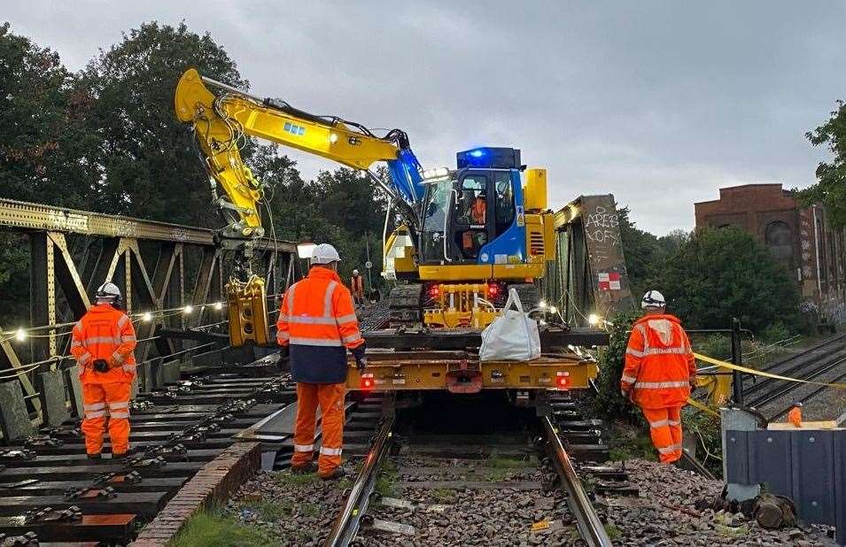 Track replacement work at Crayford, near Dartford Photo: Network Rail